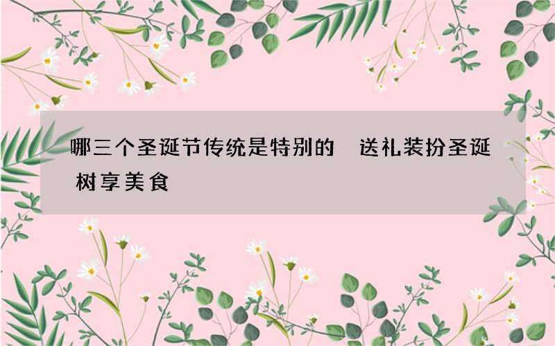 哪三个圣诞节传统是特别的 送礼装扮圣诞树享美食